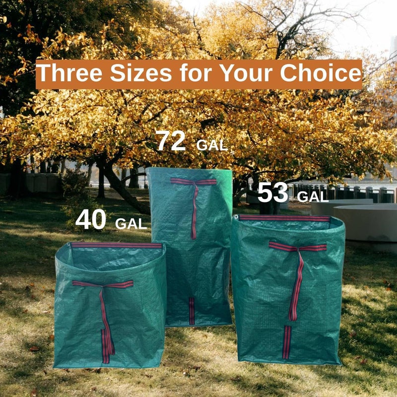 RISETEX 72 gallon Leaf Collector bags,4-Pack Yard Waste Bags,Large Dustpan-Type Lawn Bags, Leaf Bags for leaf vacuum Yard Debris,Grass Clippings,Collapsible Trash Can for Parties,Laundry,Camping - Image 3